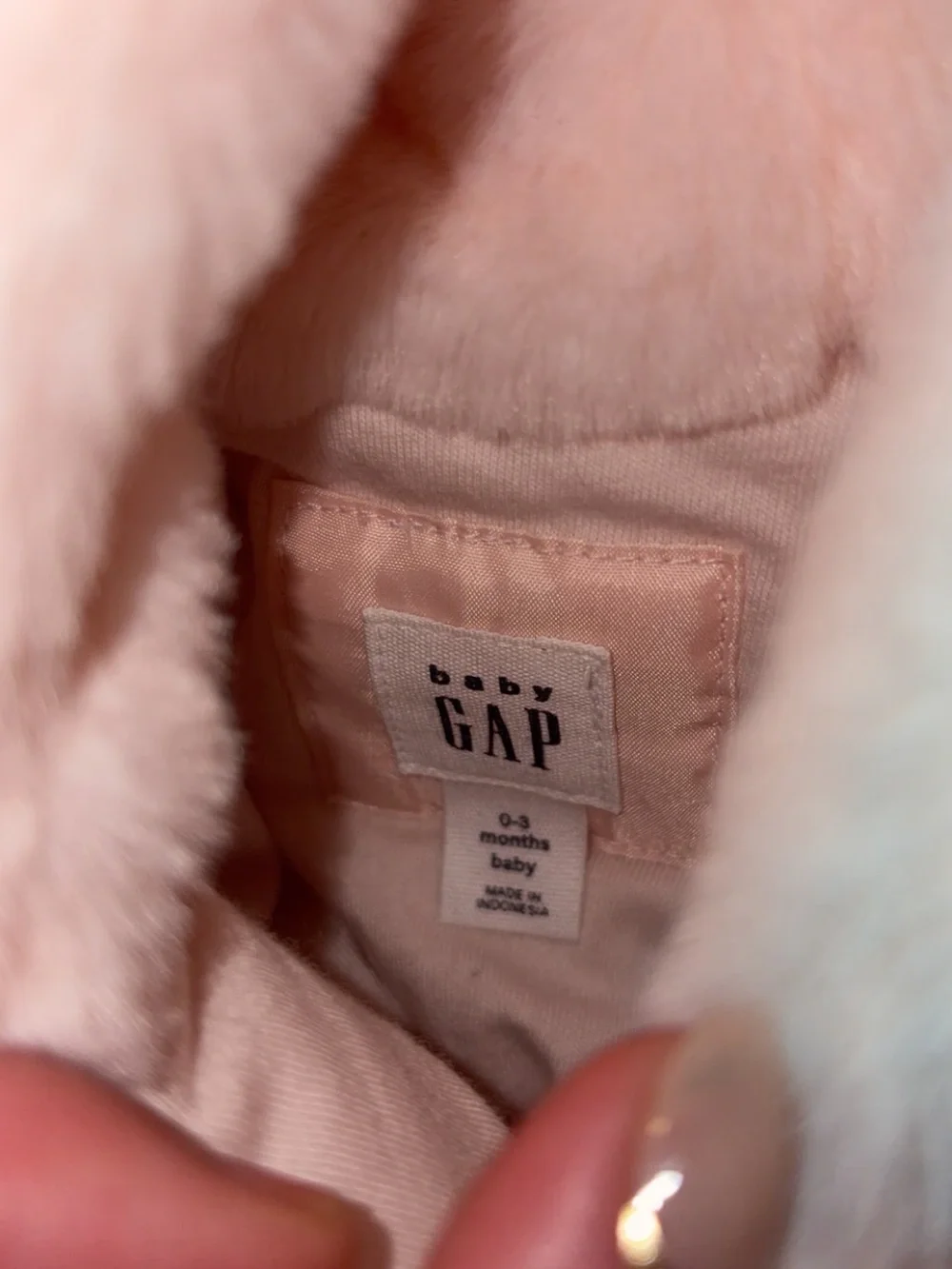 GAP Baby Pink Faux Fur Onesie - brand new 0-3 months